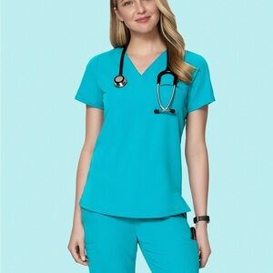 Mandala V-Neck Professional Medical Scrub Top & Pants Set (size 3XL)
